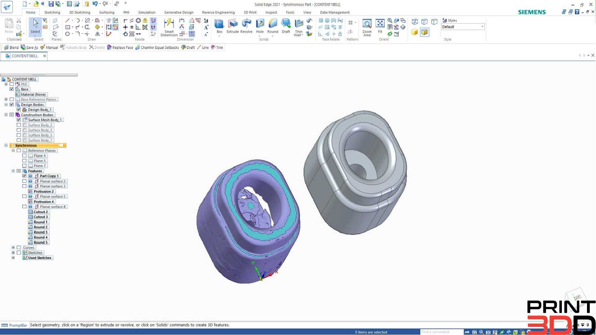 6 เครื่องมือพื้นฐาน Reverse Engineering บน SolidEdge | 3DD Digital ...